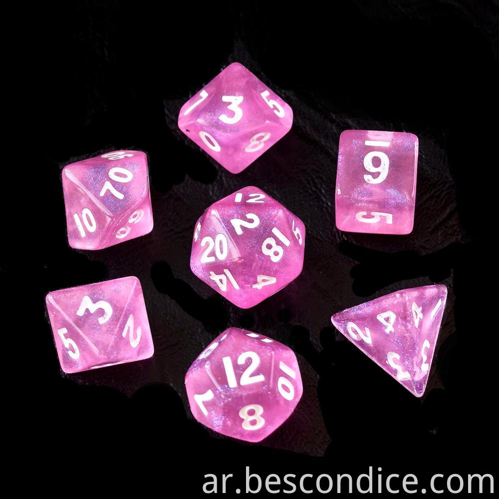 Pink Moonstone Polyhedral Rpg Mini Dice 4